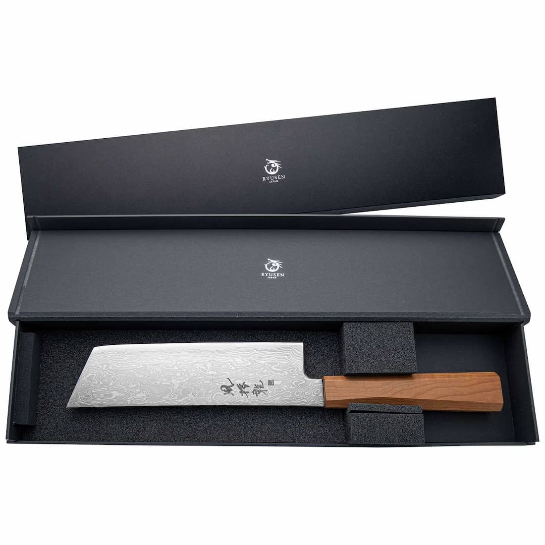 Ryusen Damascus Nakiri Knife 15.5 cm Maple Handle Fukaku Ryu FK-304