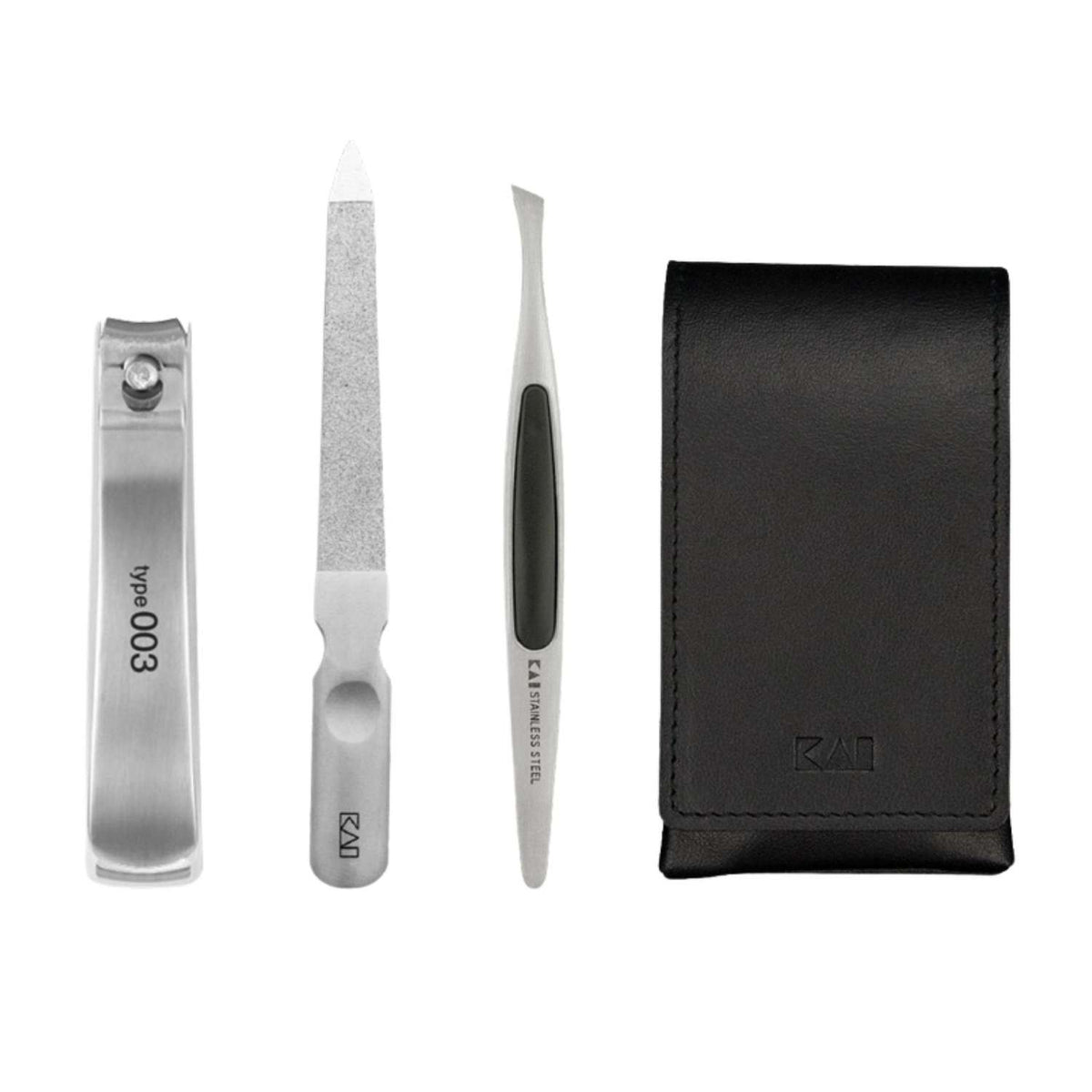 KAI Japanese Manicure Set 3 pcs (Nail Nippers, Nail File & Tweezers) Instruments Sets BCI-SET02