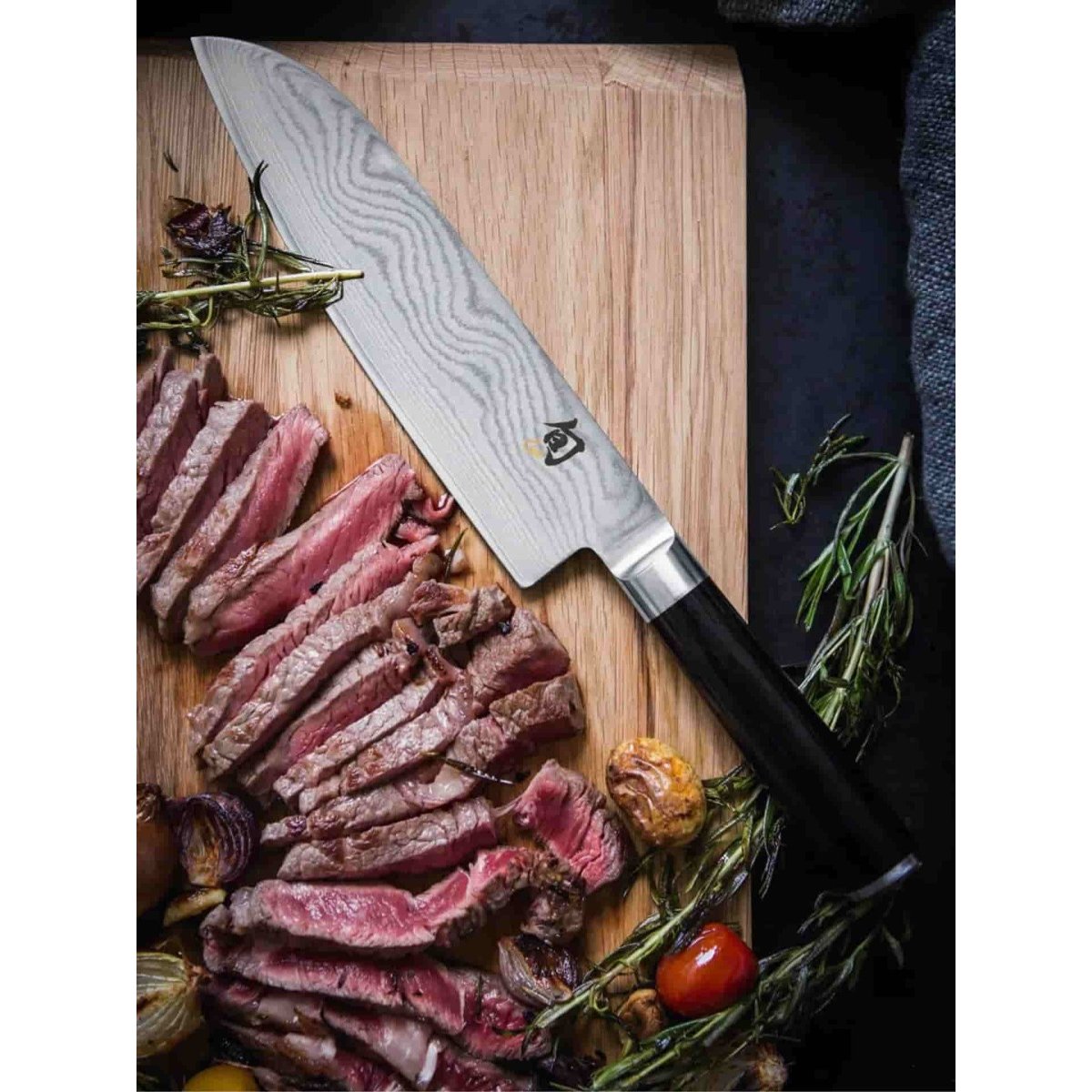 KAI Damascus Santoku Knife 18 cm Shun DM-0702
