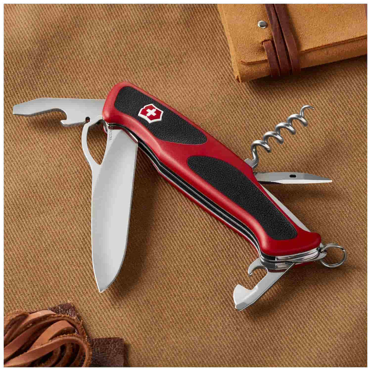 Victorinox Ranger 61 M Grip Swiss Army Knife 130 mm 11 Functions Red 0.9553.MC