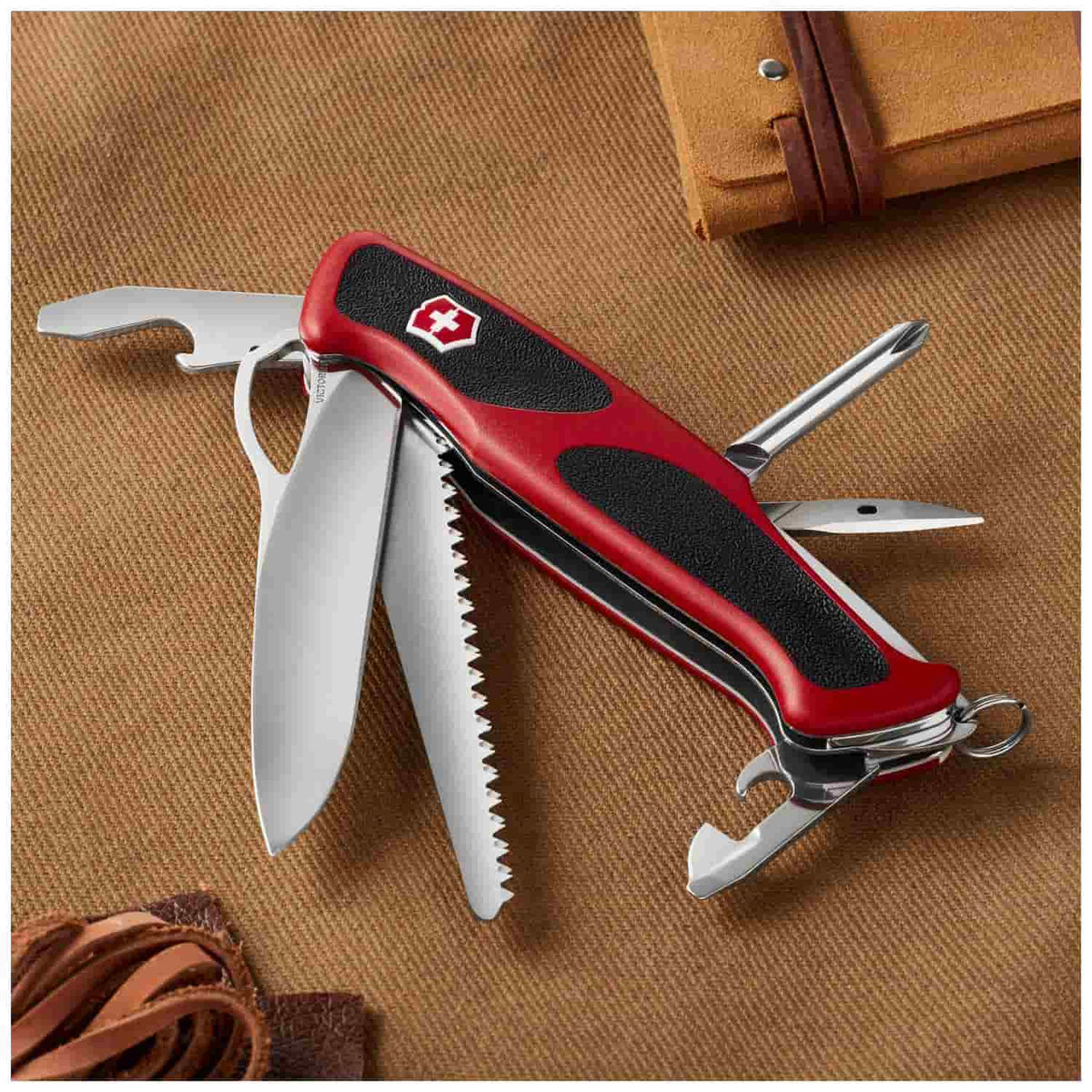 Victorinox Ranger 78 M Grip Swiss Army Knife 130 mm 12 Functions Red 0.9663.MC