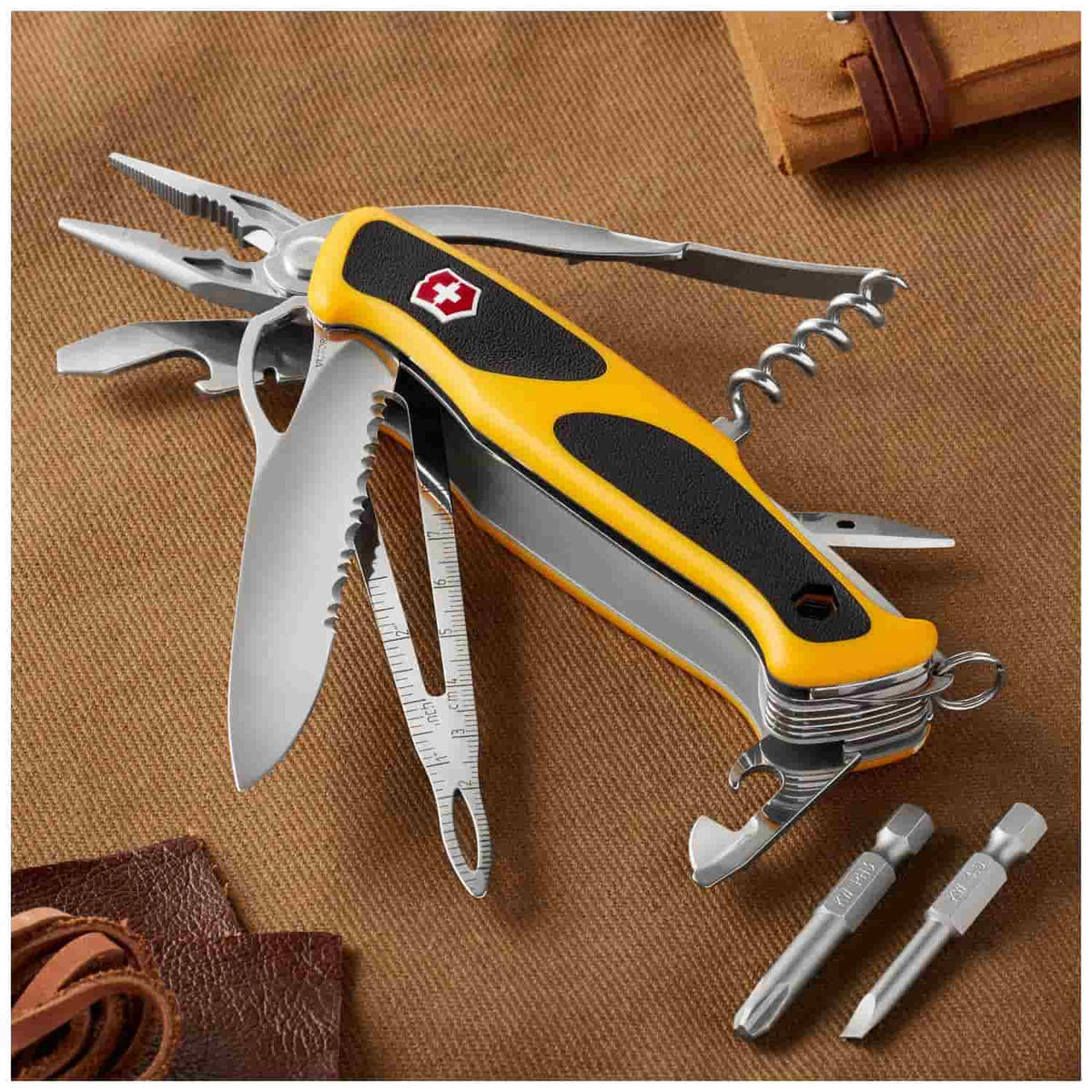 Victorinox Ranger Boatsman MW Grip Swiss Army Knife 130 mm 22 Functions Yellow