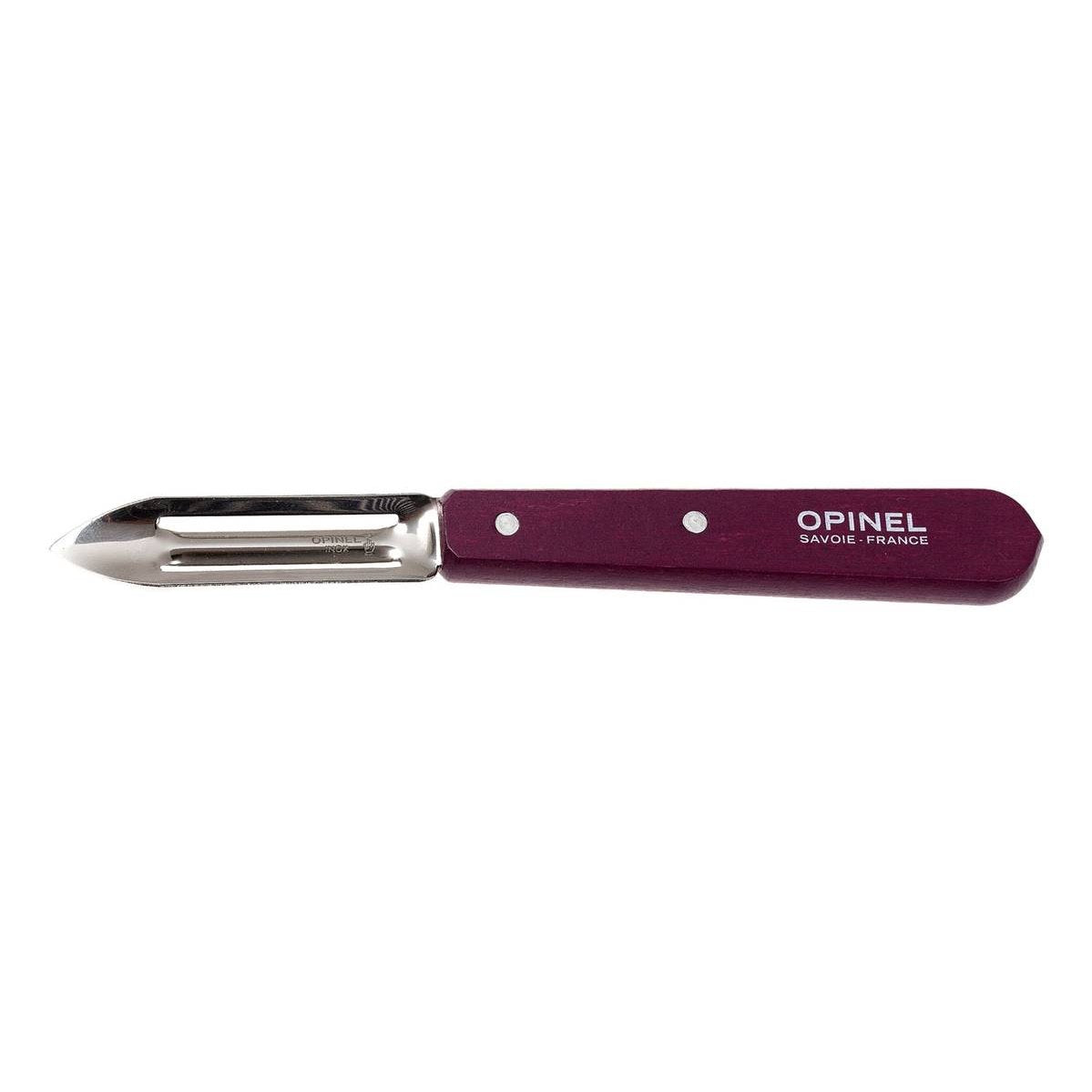 Opinel Stainless Steel Peeler 6 cm With Purple Wooden Handle No 115 Les Essentiels 001929