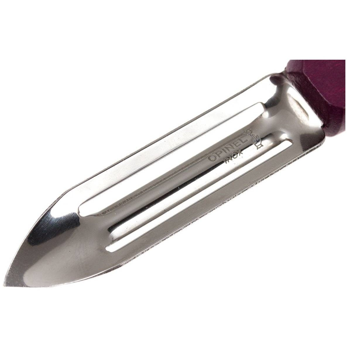 Opinel Stainless Steel Peeler 6 cm With Purple Wooden Handle No 115 Les Essentiels 001929