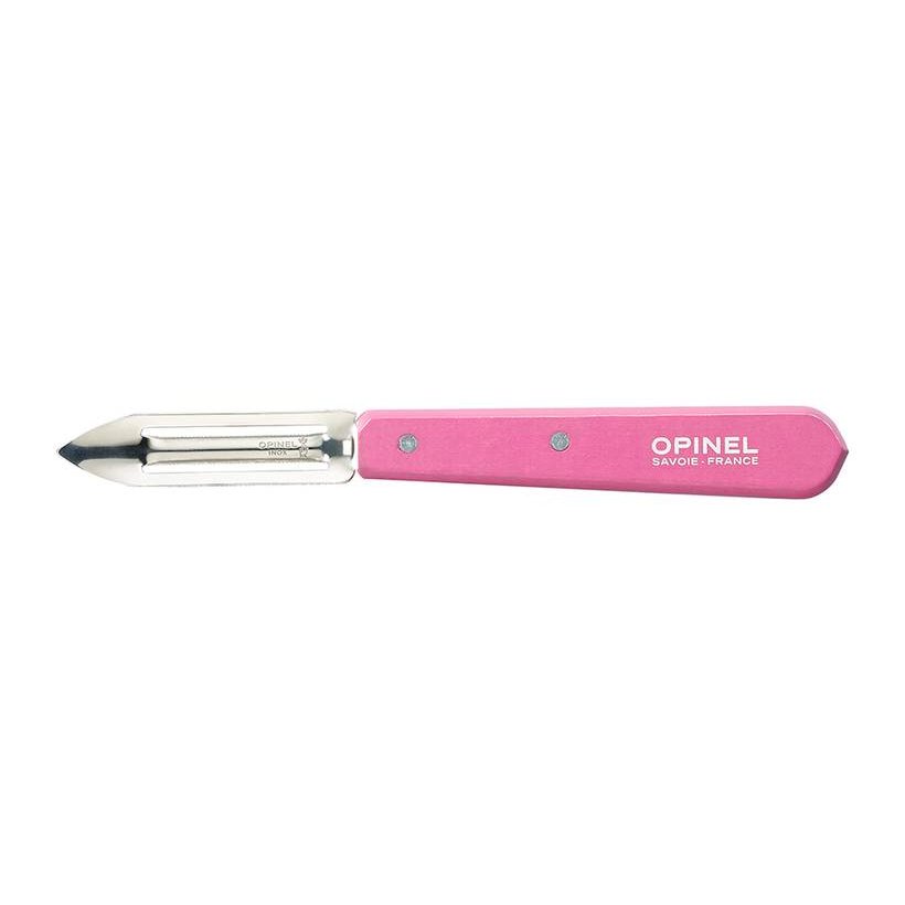 Opinel Stainless Steel Peeler 6 cm With Pink Wooden Handle No 115 Les Essentiels 002038