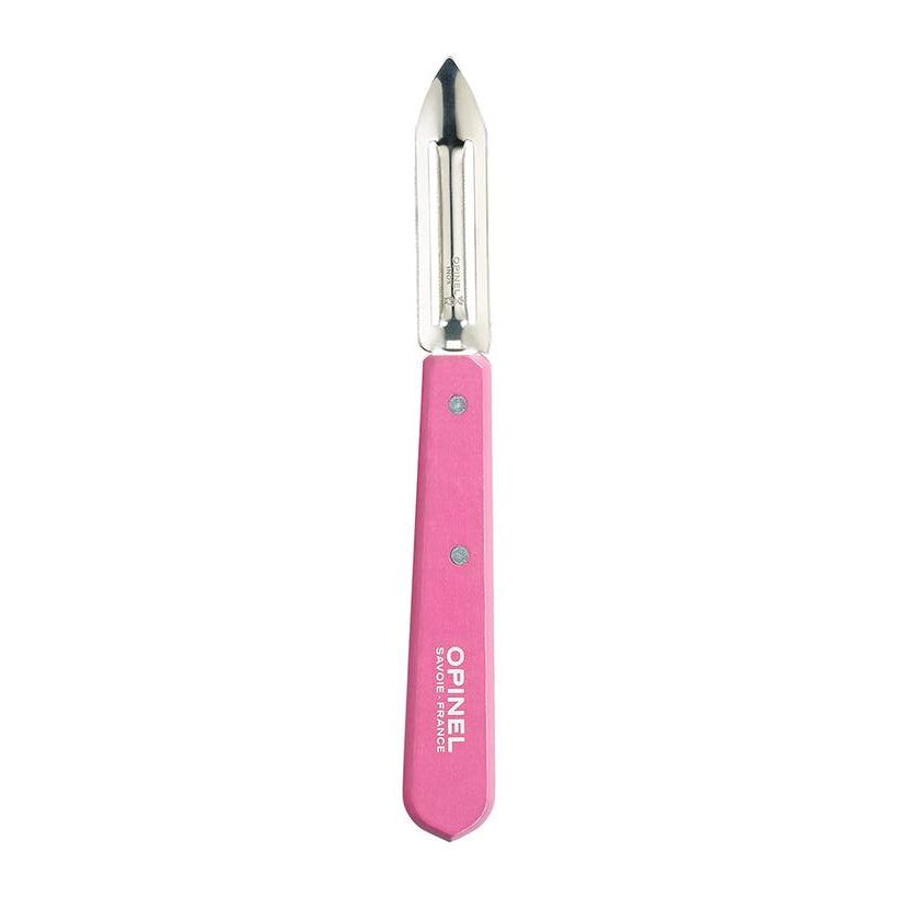 Opinel Stainless Steel Peeler 6 cm With Pink Wooden Handle No 115 Les Essentiels 002038