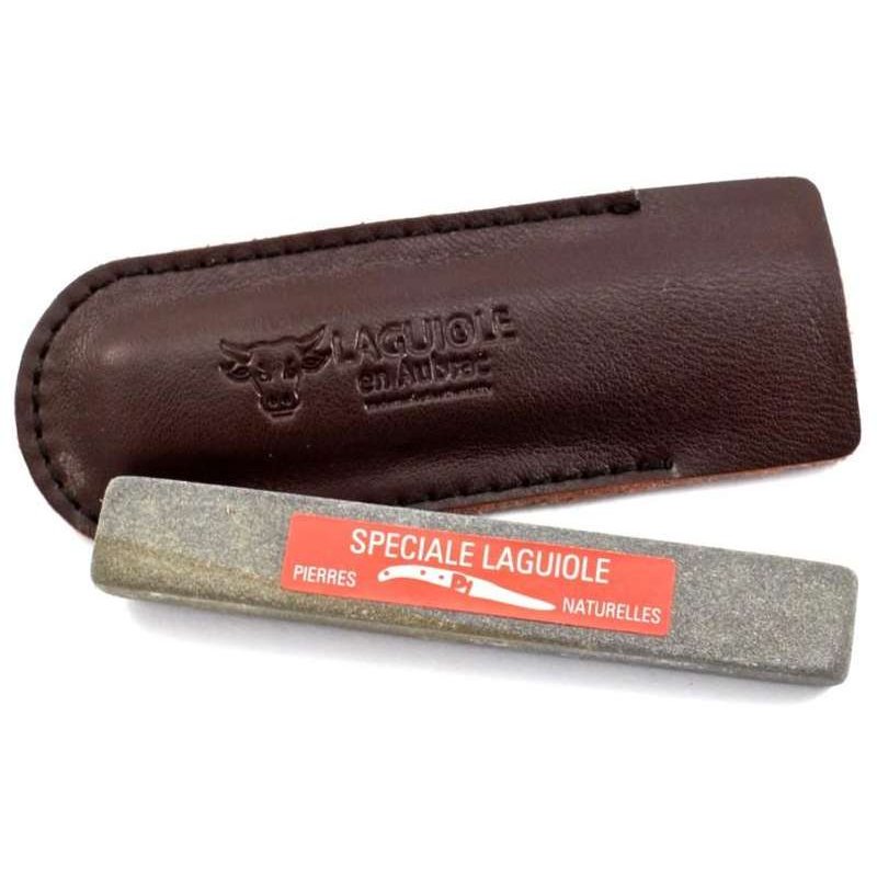 Laguiole en aubrac Sharpening Stone For Small Knives With Leather Case Laguiole en Aubrac PIERET