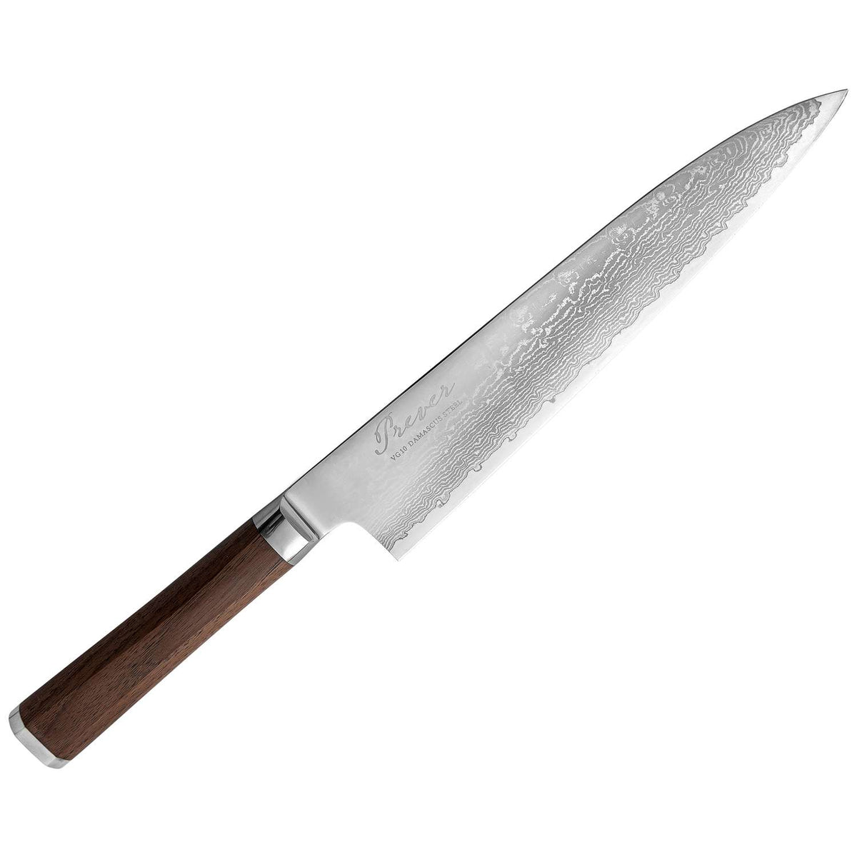 Ryusen Damascus Chef's Knife 24 cm Walnut Handle Prever PV-101