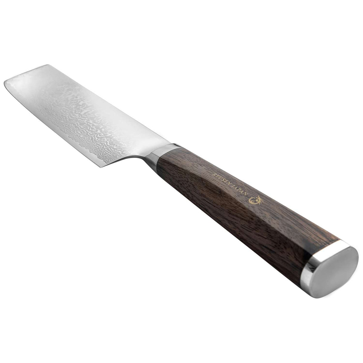 Ryusen Damascus Nakiri Knife 17.5 cm Walnut Handle Prever PV-104
