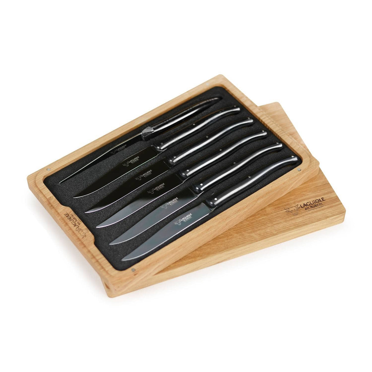 Laguiole en aubrac Steak Knives 12 cm Titanium-Plated & Paperstone Handle 6-Pieces Set Laguiole Everyday