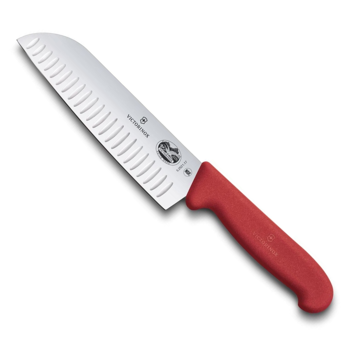 Victorinox Μαχαίρι Santoku 17 εκατ. με αυλακώσεις κόκκινη λαβή Fibrox 5.2521.17B