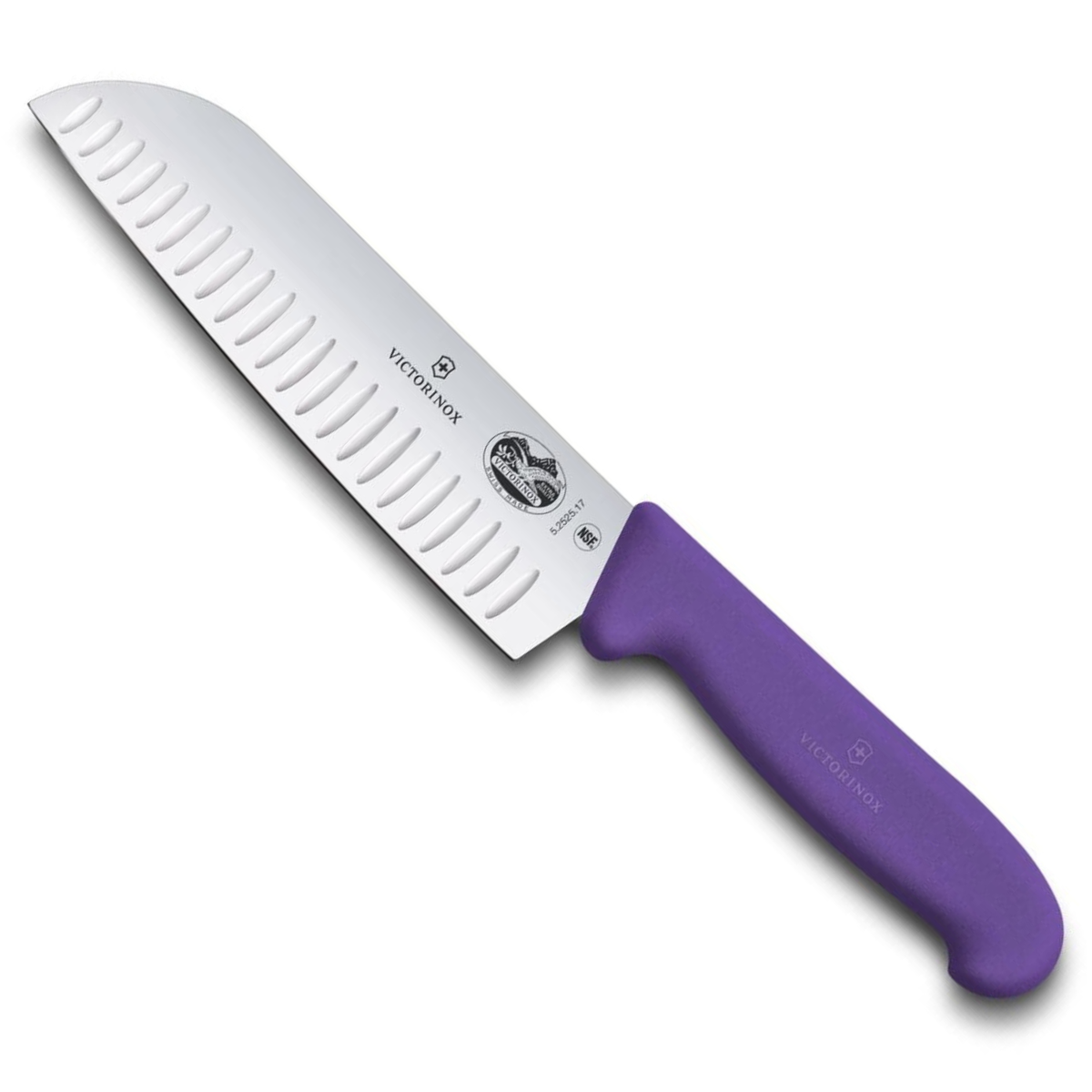 Victorinox Μαχαίρι Santoku 17 εκατ. με αυλακώσεις μωβ λαβή Fibrox 5.2525.17B