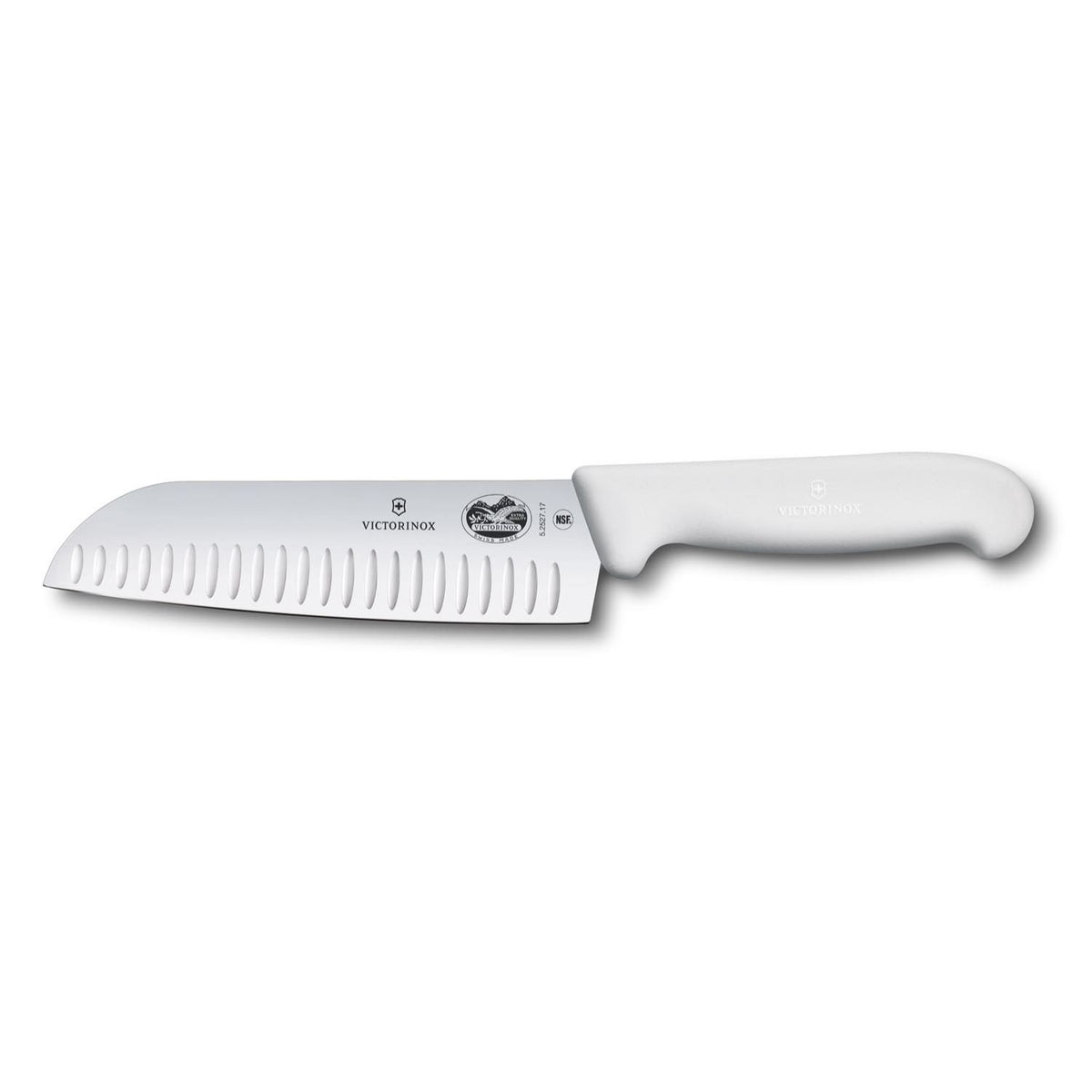 Victorinox Hollow Edge Santoku Knife 17 cm White Handle Fibrox 5.2527.17B