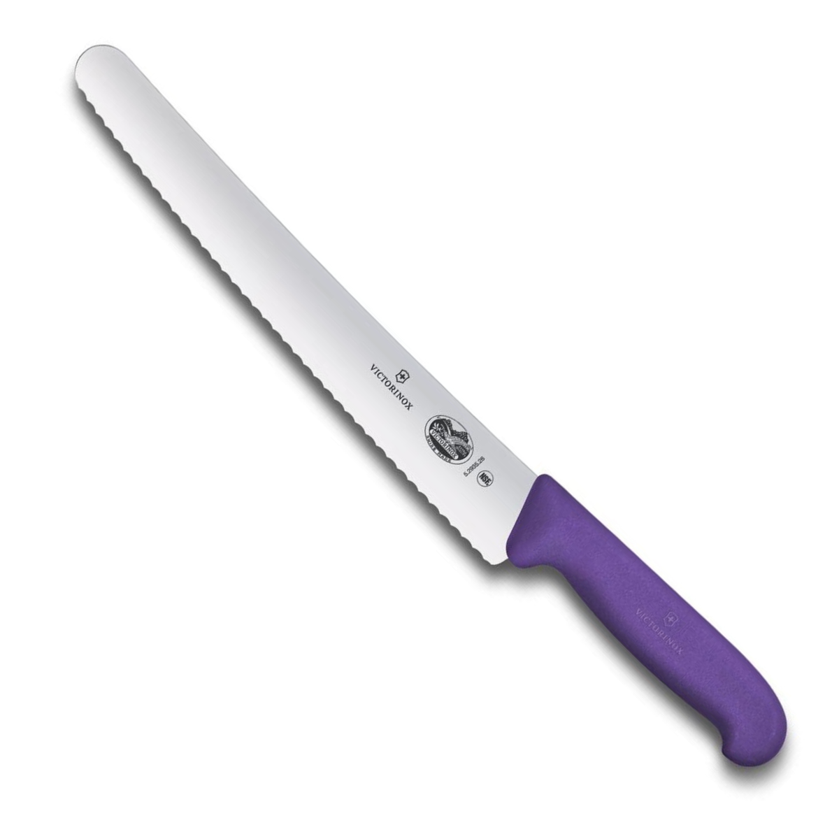 Victorinox Μαχαίρι τεμαχισμού-ζαχαροπλαστικής 26 εκατ. οδοντωτό μωβ λαβή Fibrox 5.2935.26B