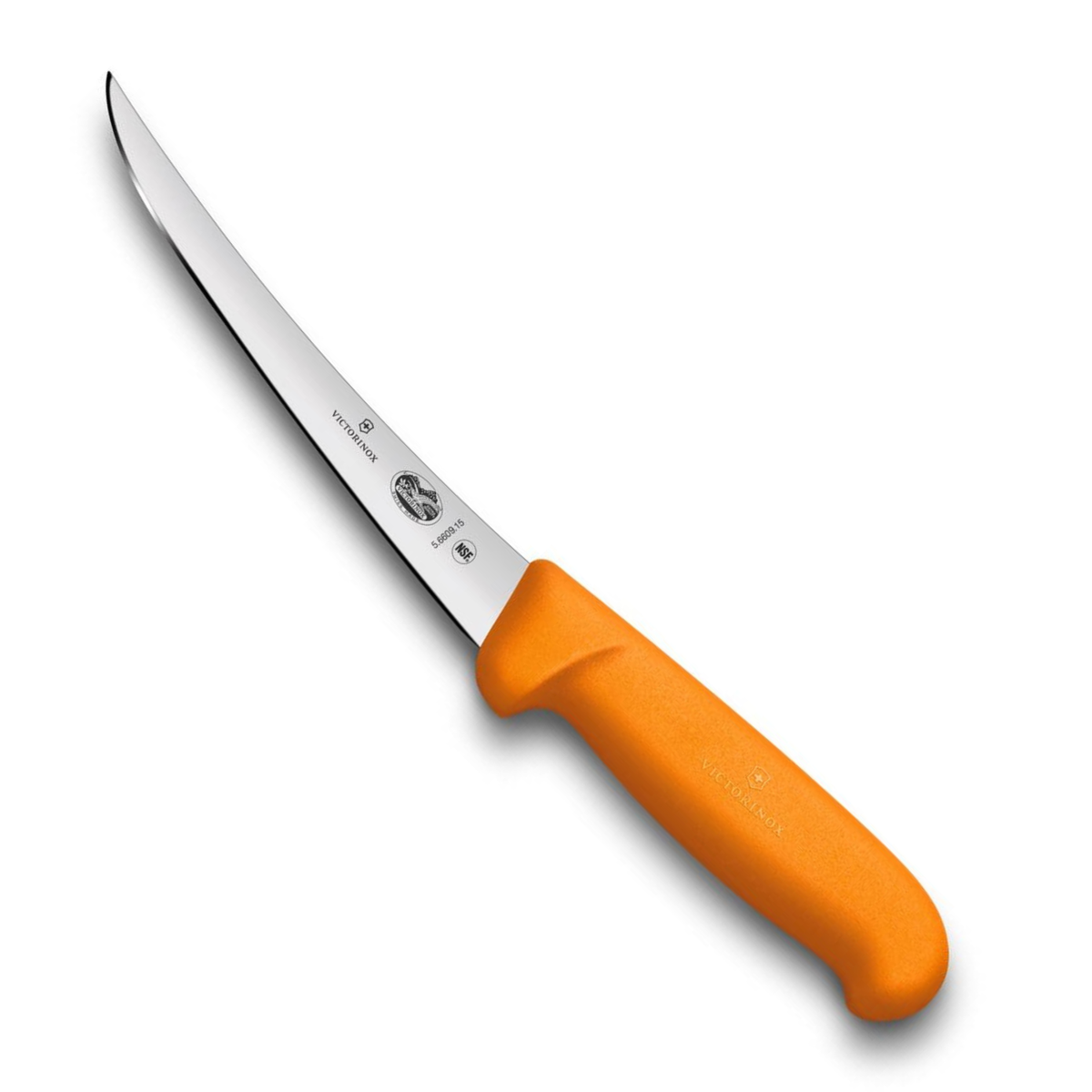 Victorinox Μαχαίρι ξεκοκαλίσματος 15 εκατ. με καμπύλη στενή λάμα πορτοκαλί λαβή Fibrox 5.6609.15