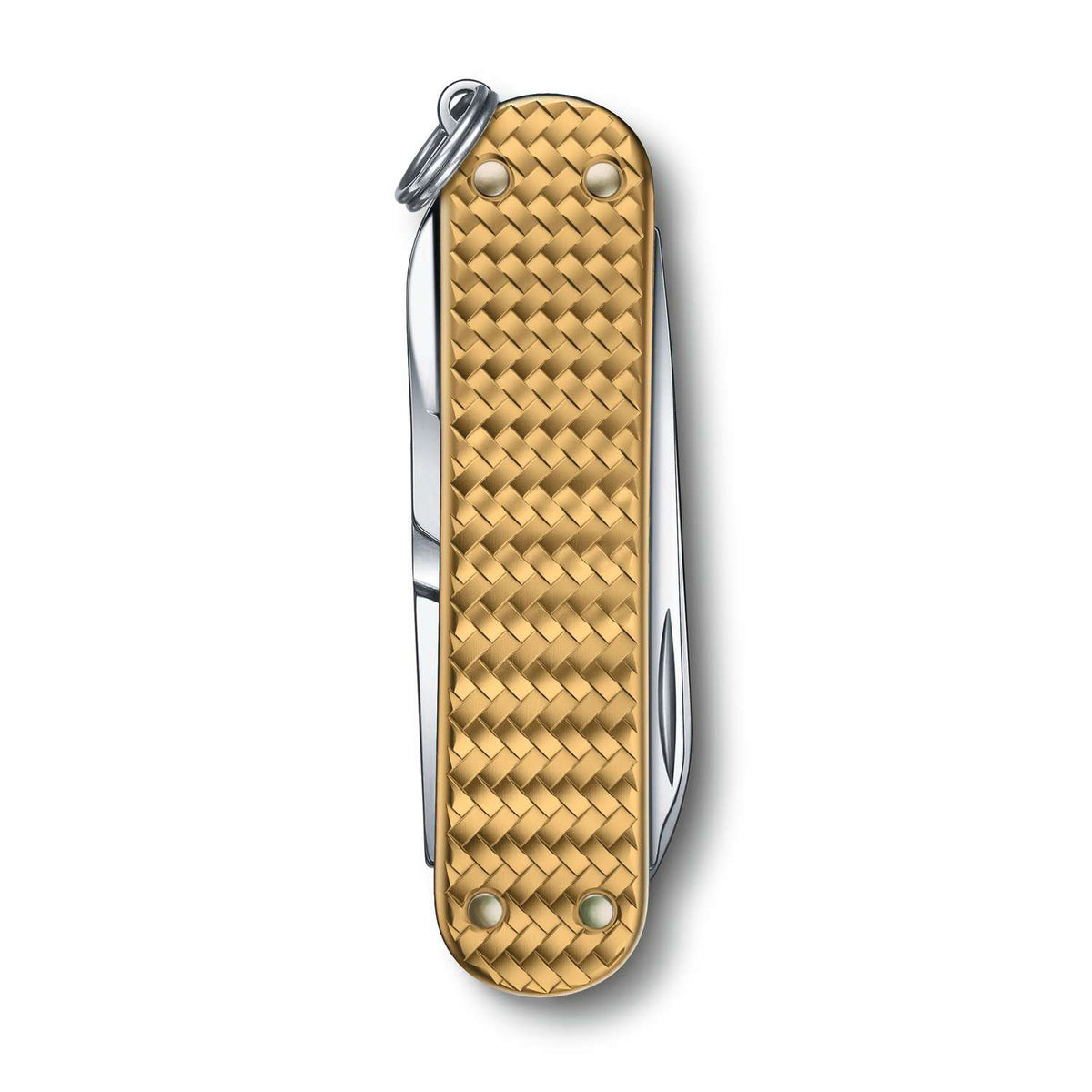 Victorinox Classic SD Precious Alox Swiss Army Knife 58 mm 5 Functions Aluminium Scales Brass Gold