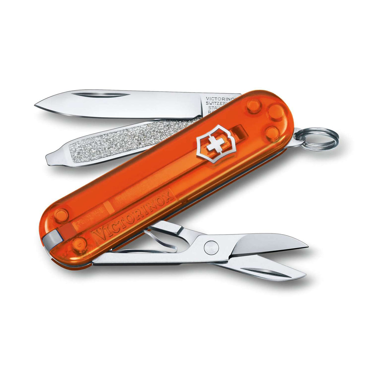 Victorinox Classic SD Swiss Army Knife 58 mm 7 Functions Orange Transparent Fire Opal