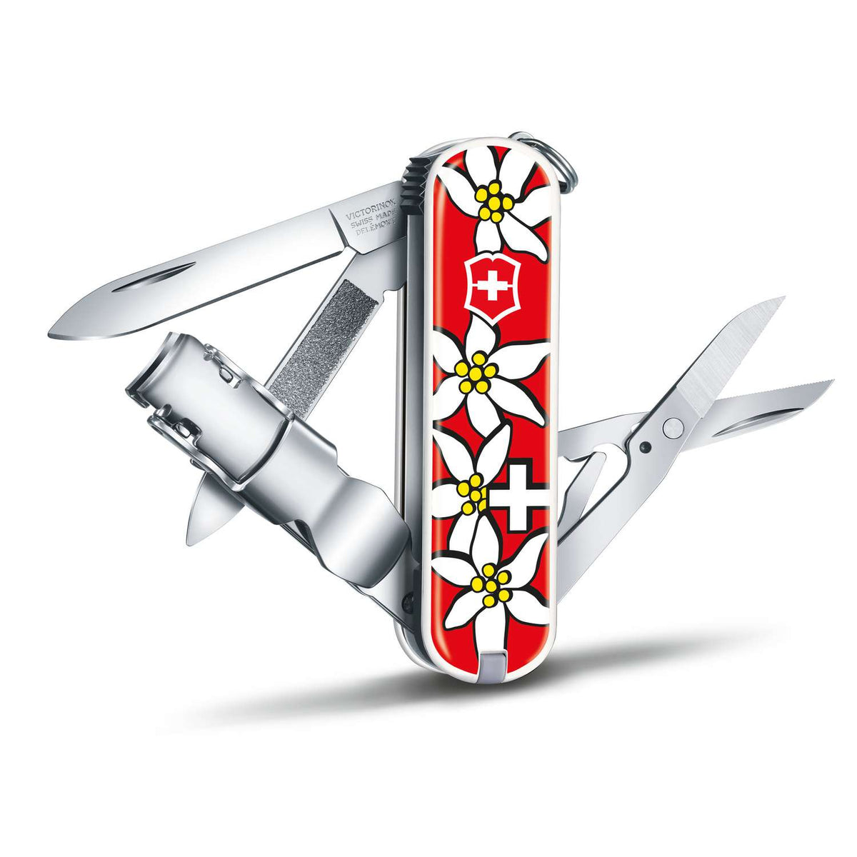 Victorinox Nail Clip 580 Swiss Army Knife 65 mm 8 Functions Pattern Edelweiss 0.6463.840