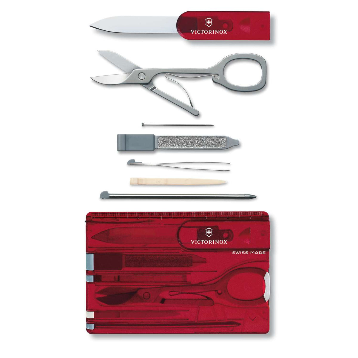 Victorinox Swiss Card Classic 10 Functions Red Transparent 0.7100.T