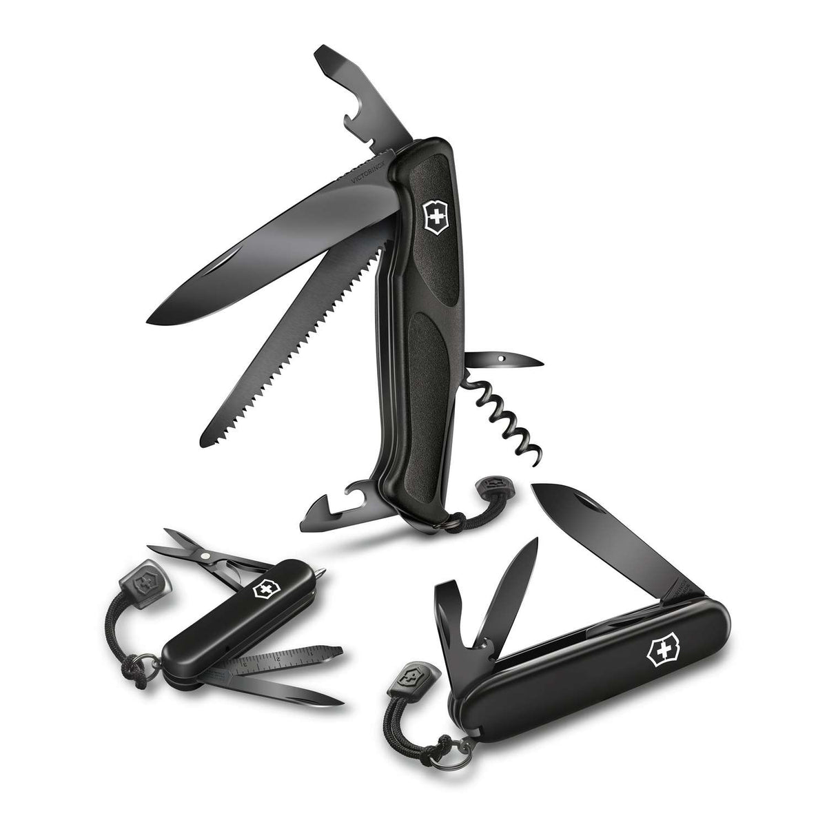 Victorinox Ranger 55 Onyx Black Swiss Army Knife 130 mm 13 Functions Black