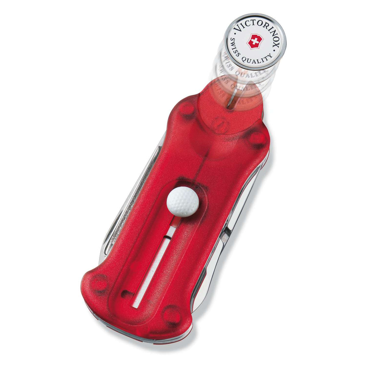 Victorinox Golf Tool Swiss Army Knife 91 mm 10 Functions Red Transparent 0.7052.T