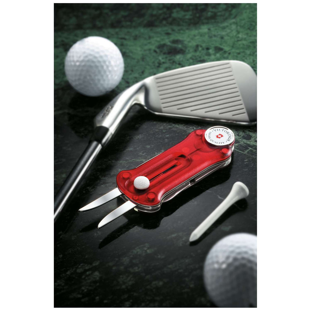Victorinox Golf Tool Swiss Army Knife 91 mm 10 Functions Red Transparent 0.7052.T