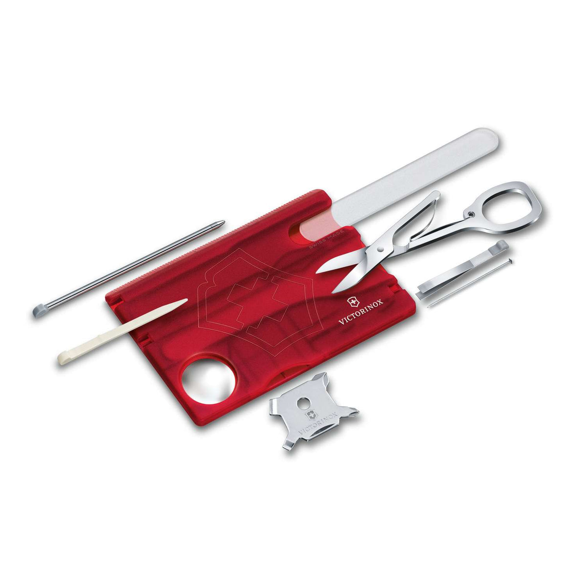 Victorinox Swiss Card Nailcare 13 Functions Red Transparent 0.7240.T
