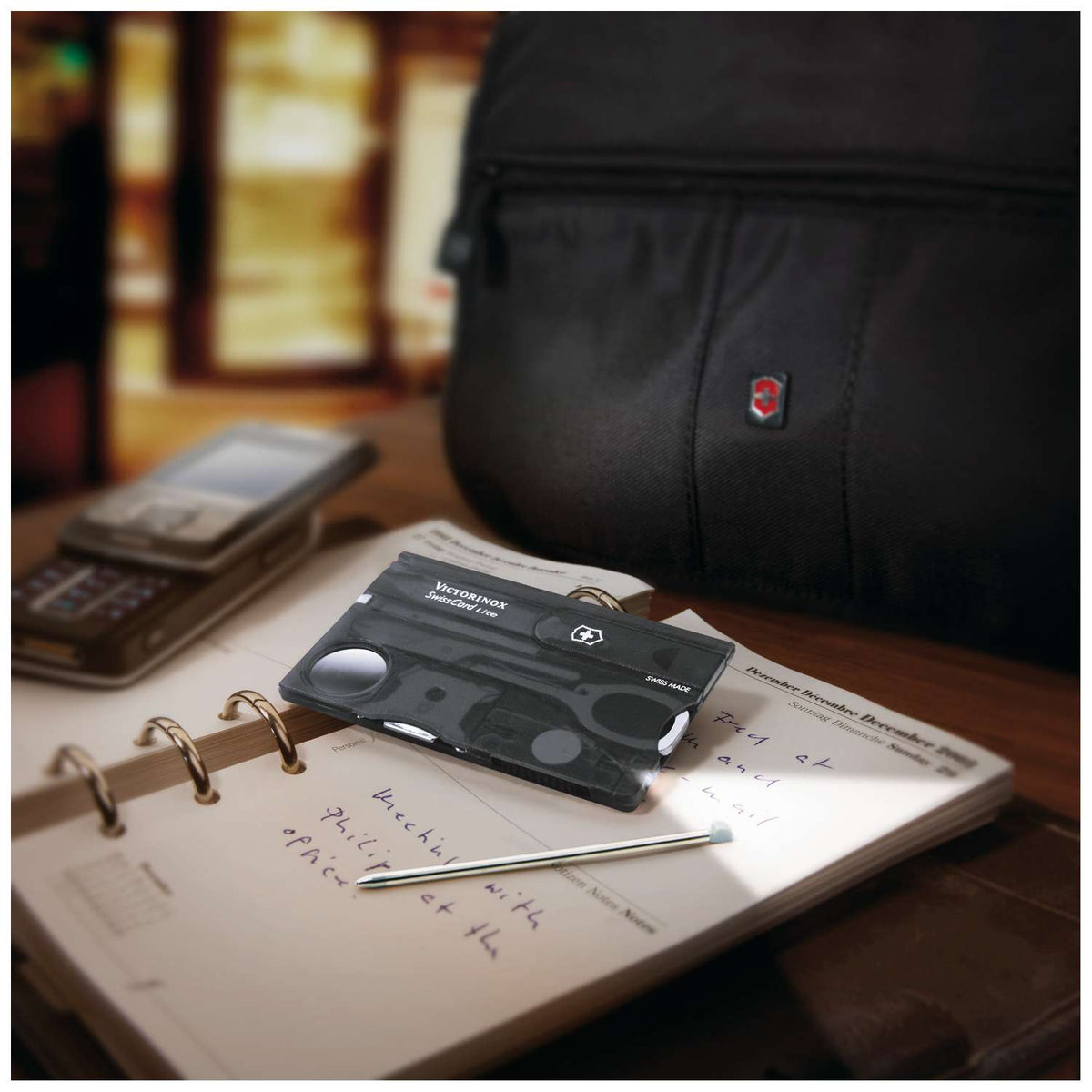 Victorinox Swiss Card Lite 13 Functions Black Transparent 0.7333.T3