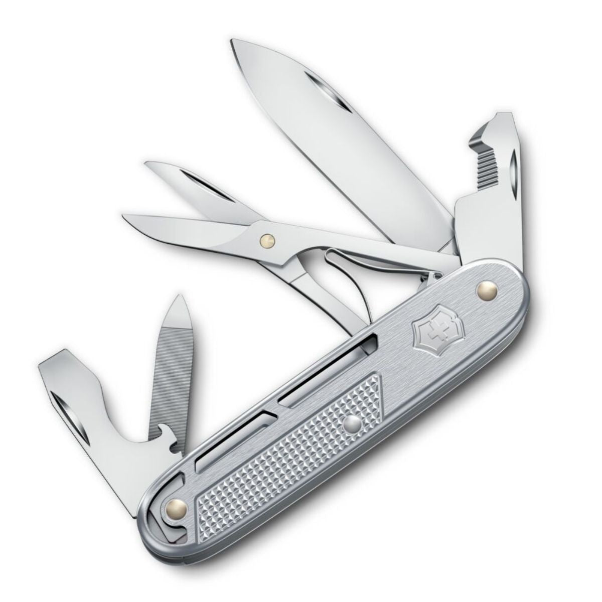 Victorinox Synergy X Alox Swiss Army Kinfe 93 mm 10 Functions Aluminium Scales Silver 0.8226.26