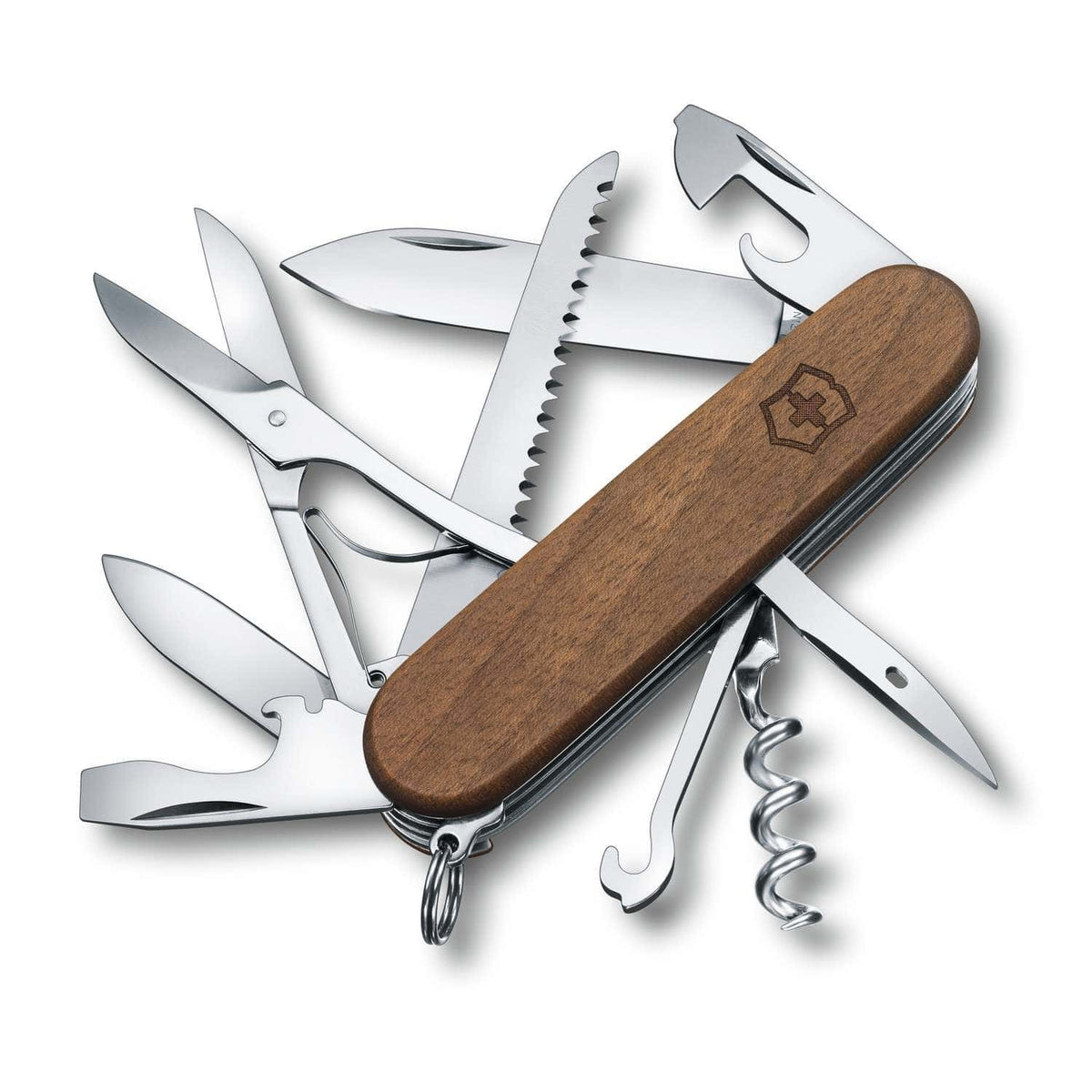 Victorinox Huntsman Wood Swiss Army Knife 91 mm 13 Functions Wooden Scales 1.3711.63