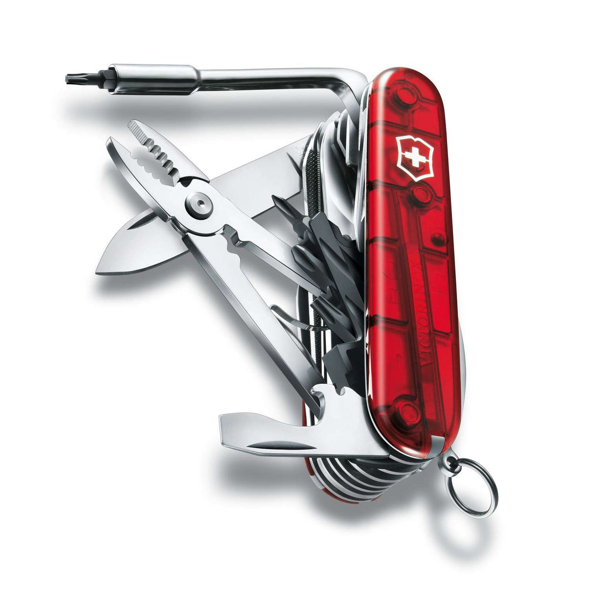 Victorinox Cyber Tool L Swiss Army Knife 91 mm 39 Functions Red Transparent 1.7775.T