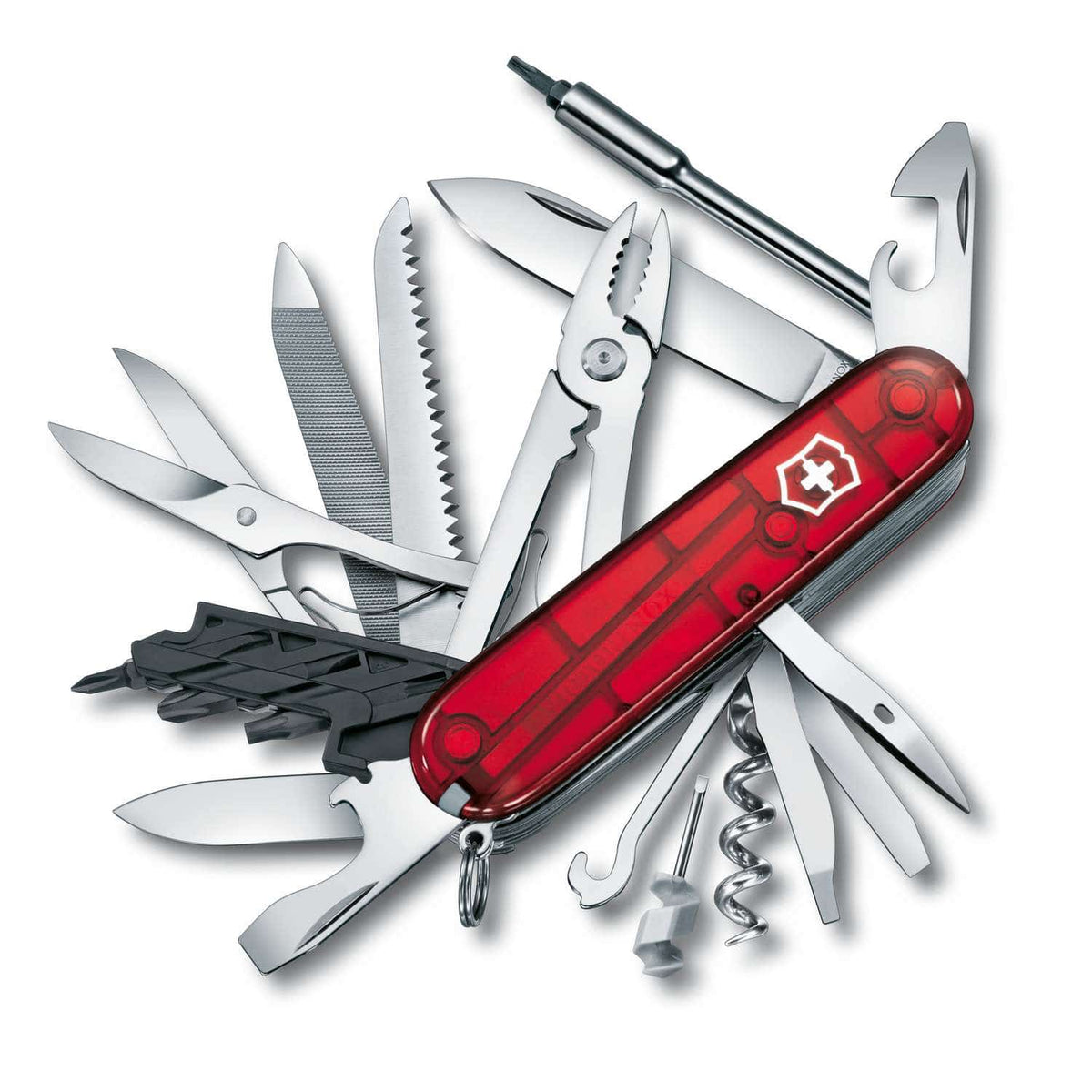 Victorinox Cyber Tool L Swiss Army Knife 91 mm 39 Functions Red Transparent 1.7775.T