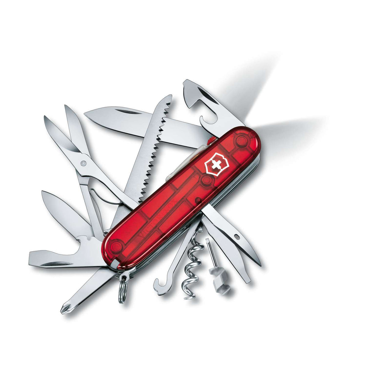 Victorinox Huntsman Lite Swiss Army Knife 91 mm 21 Functions Red Transparent 1.7915.T