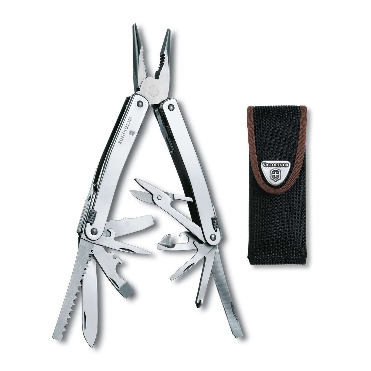 Victorinox Swiss Tool Spirit X Swiss Army Multitool 105 mm 24 Functions Silver In Belt Pouch 3.0224.N