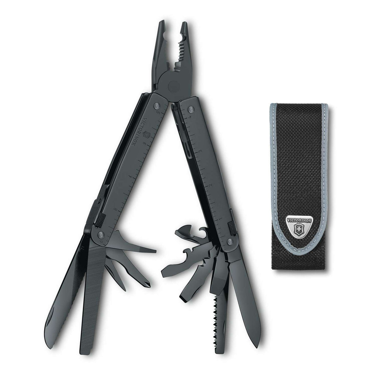 Victorinox Swiss Tool BS Swiss Army Multitool 115 mm 27 Functions Black In Belt Pouch 3.0323.3CN