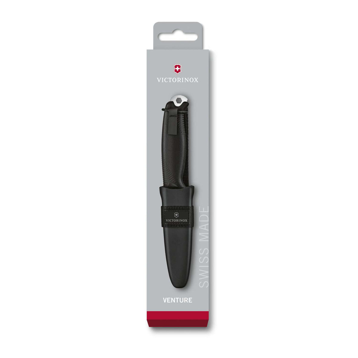 Victorinox Venture Swiss Outdoor Knife 233 mm 5 Functions Black With Sheath 3.0902.3