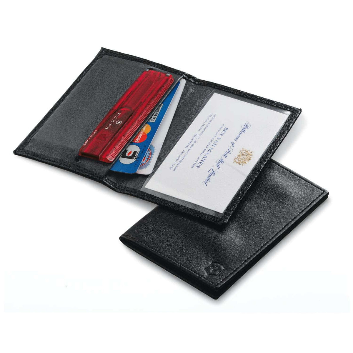 Victorinox Leather Pouch For Business And Credit Cards 73 mm Black 4.0873.L