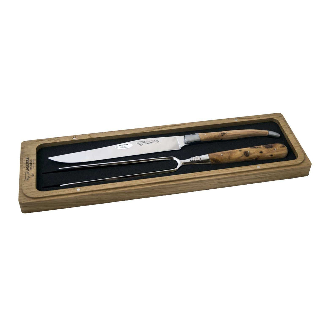Laguiole en aubrac Carving Set 2 Pcs With Handle juniper Laguiole en aubrac Chef set