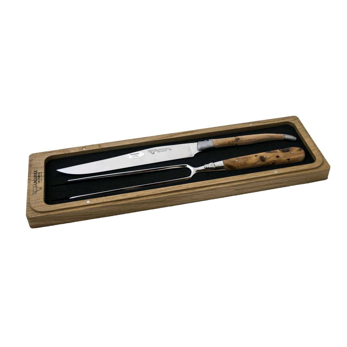 Laguiole en aubrac Carving Set 2 Pcs With Handle juniper Laguiole en aubrac Chef set