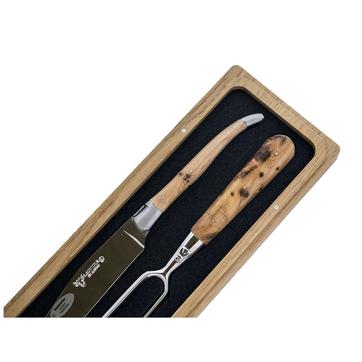 Laguiole en aubrac Carving Set 2 Pcs With Handle juniper Laguiole en aubrac Chef set