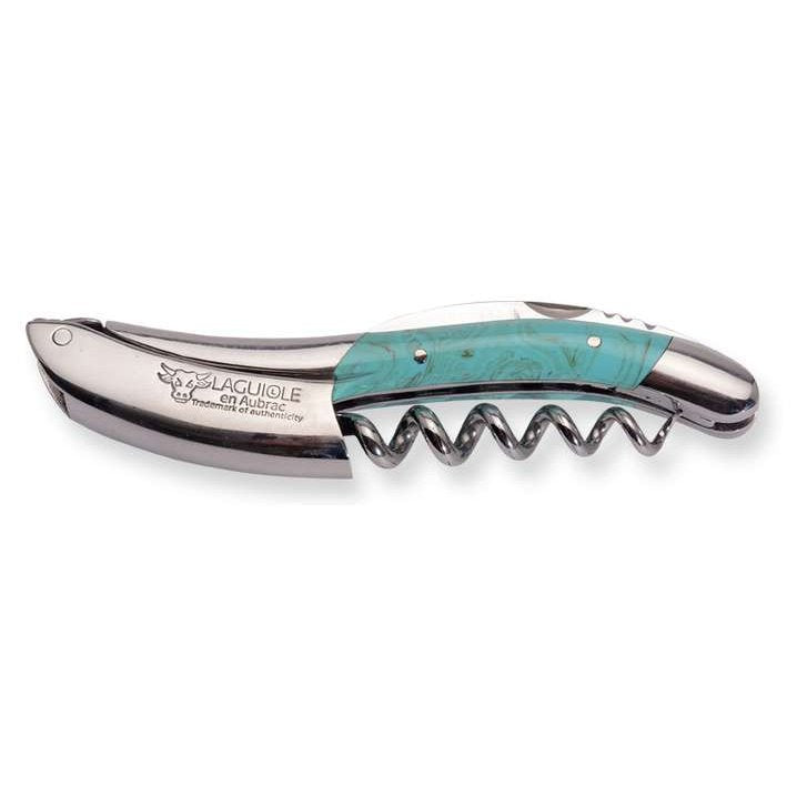 Laguiole en aubrac Handcrafted Corkscrew Genuine Pierre Turquoise Handle Laguiole en Aubrac SOM99PTI