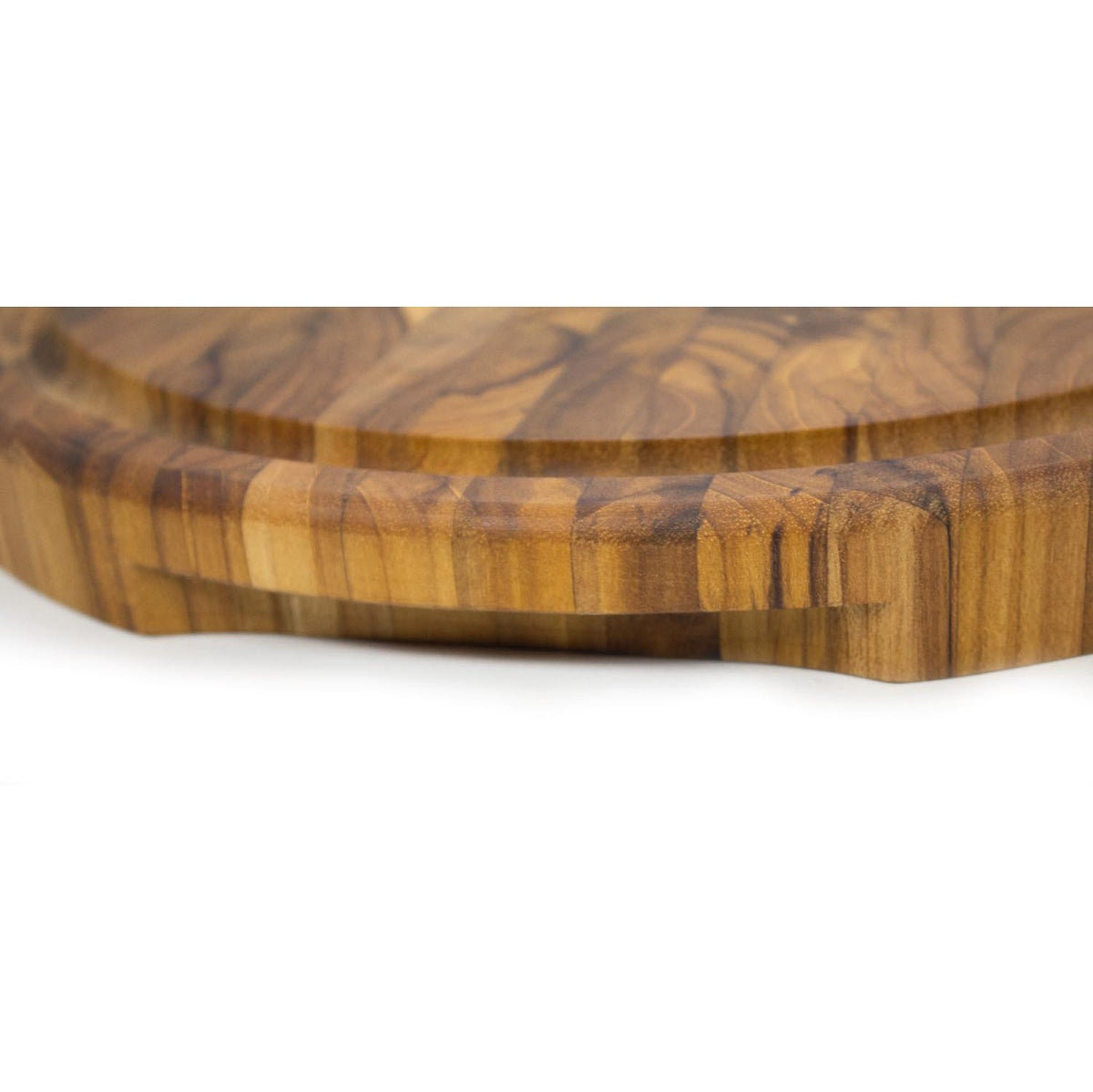 Stolf End Grain Teak Wood Cutting Board Round With Groove 35 x 3.2 cm Supreme ST.3135