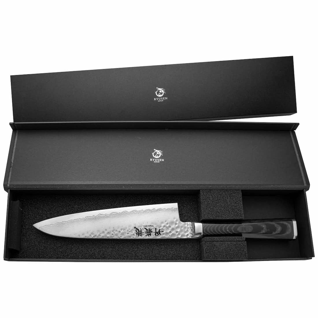 Ryusen Damascus Chef'S Knife 24 cm Micarta Handle Tangan Ryu TG-501