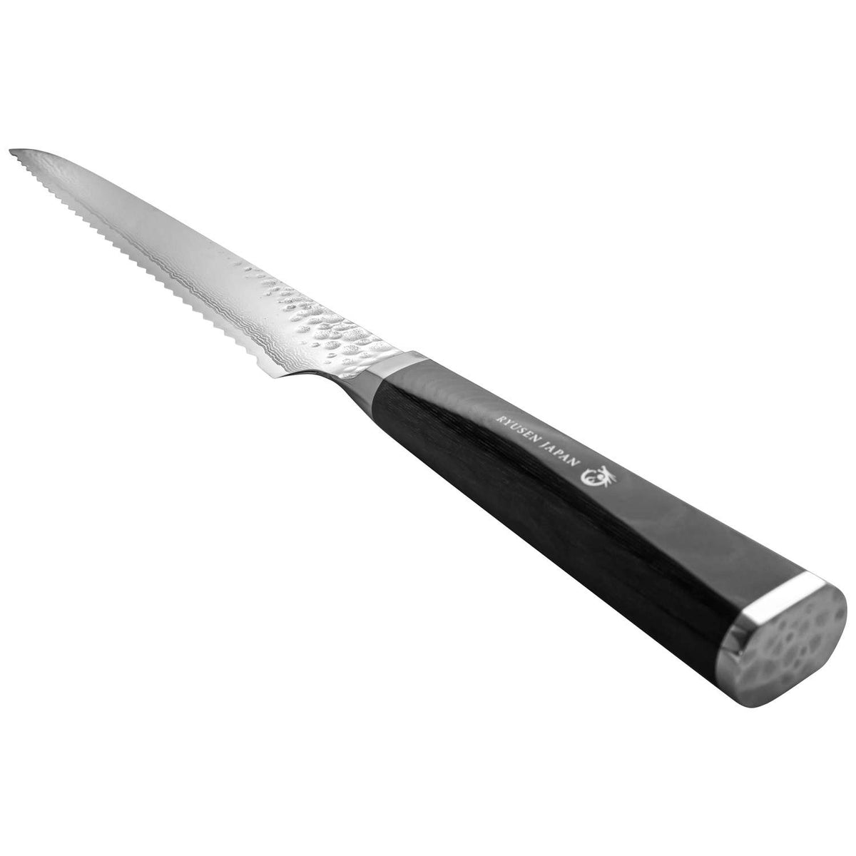 Ryusen Damascus Bread Knife 21 cm Micarta Handle Tangan Ryu TG-510