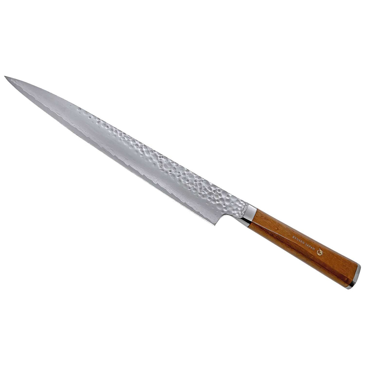 Ryusen Damascus Slicing Knife 24 cm Maple Handle Tangan Ryu TG-609