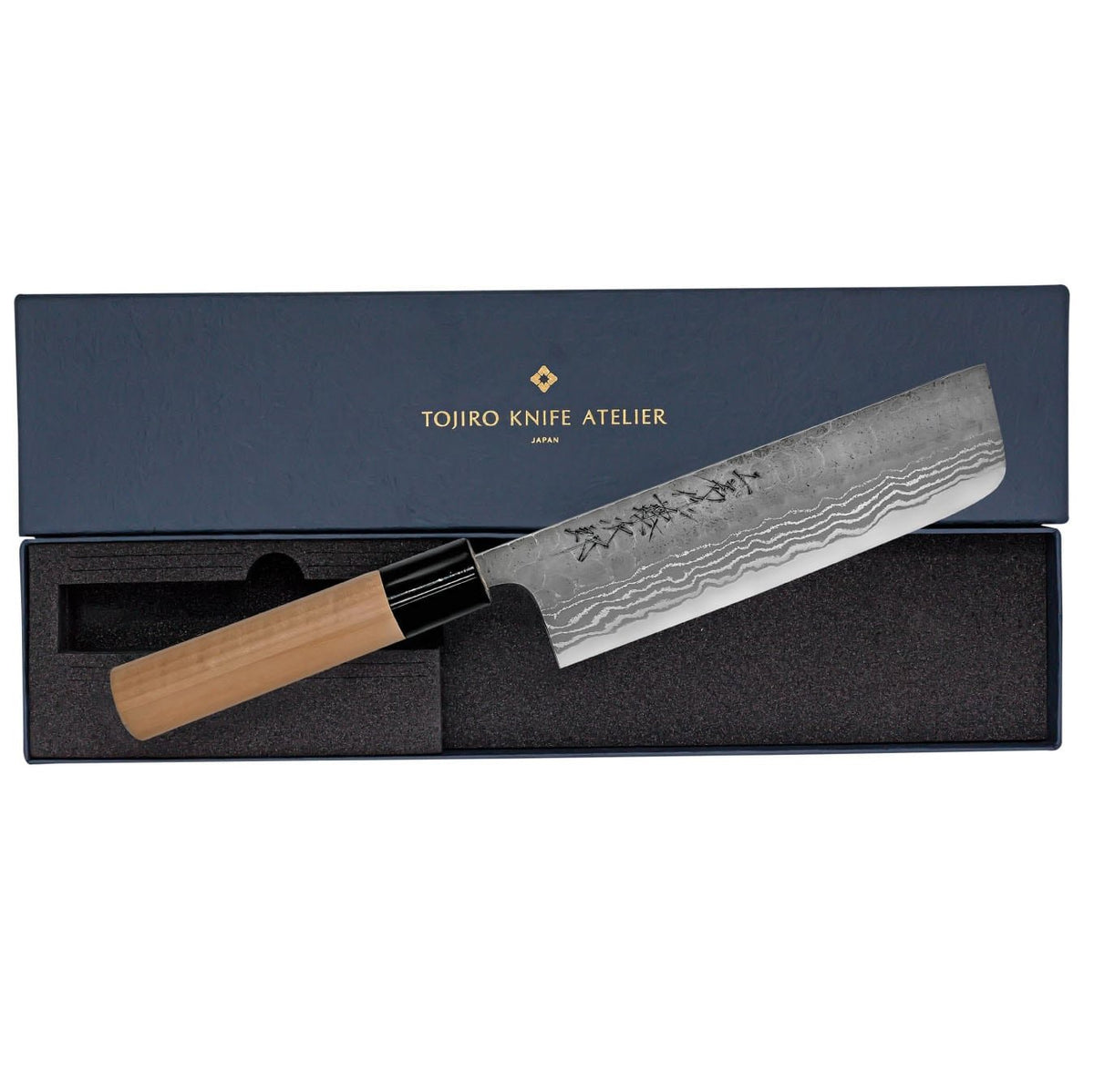 Tojiro Hammered Aogami Damascus Handmade Nakiri Knife 16.5 cm Magnolia Handle