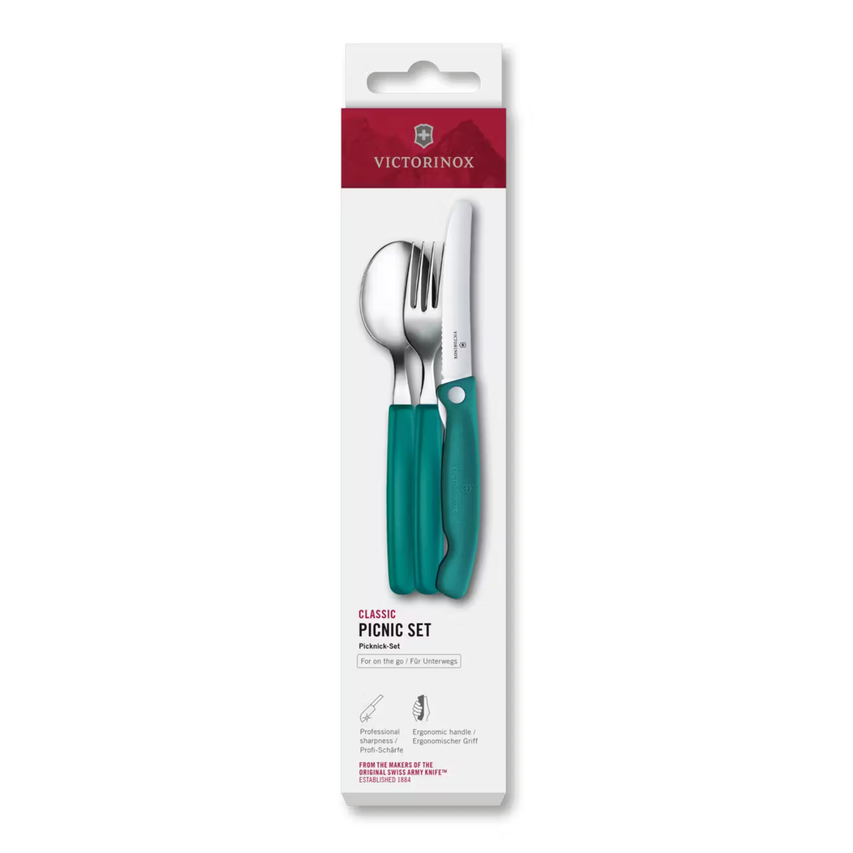 Victorinox Μαχαιροπίρουνα με πράσινη λαβή σετ 3 τμχ Swiss Classic